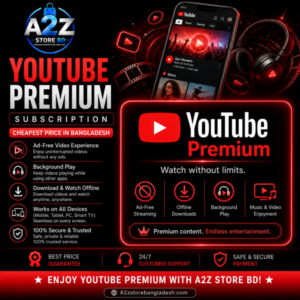 YouTube Premium Subscription in Bangladesh (1 User Personal) – Renewable